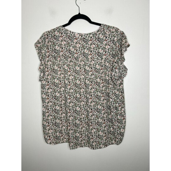 Knox Rose Top Shirt Womens Floral Flowy Boho Blouse Short Sleeve Size XL - Picture 5 of 7